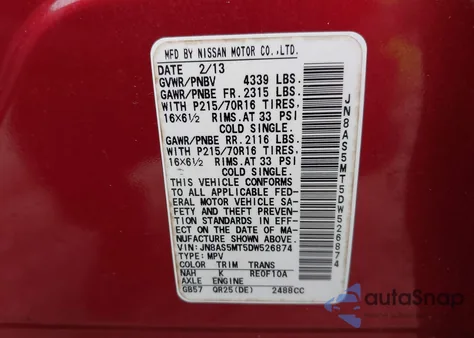 2013 Nissan Rogue S z USA, uszkodzony, nr VIN JN8AS5MT5DW526874